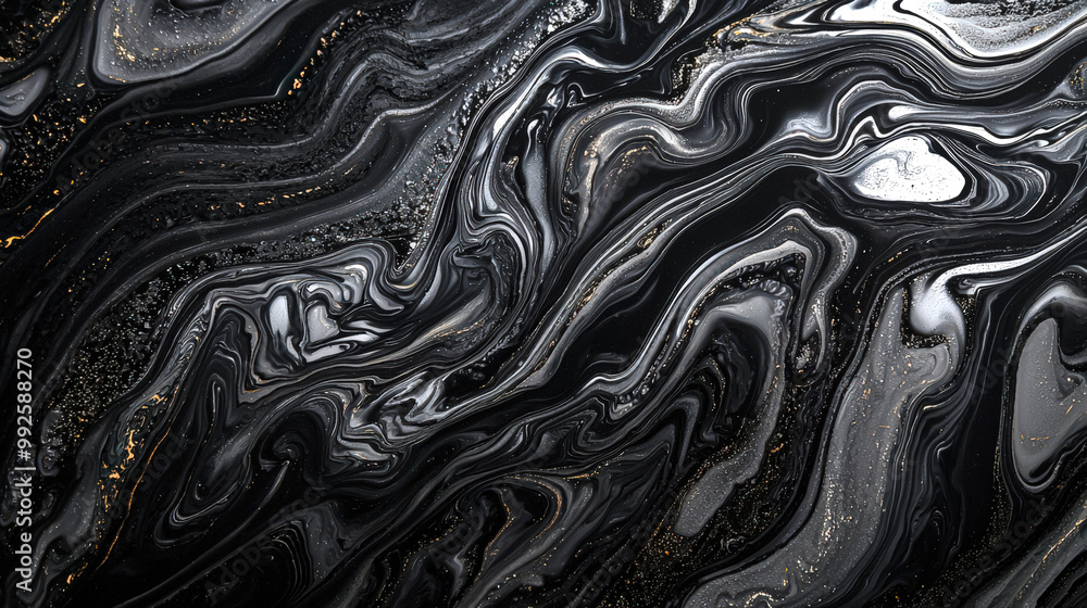 A stylish design pattern. A mix of current black, white and gold colors. Abstract marble background. Black and white abstract painting with gold inserts. The painting is full of swirls and lines A stylish design pattern. A mix of current black, white and gold colors. Abstract marble background. Black and white abstract painting with gold inserts. The painting is full of swirls and lines