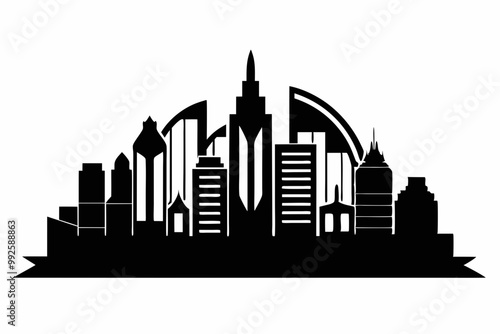 

Hong Kong Skyline Silhouette Vector, Hong Kong City Silhouettes Clipart
