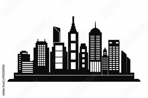 

Hong Kong Skyline Silhouette Vector, Hong Kong City Silhouettes Clipart
