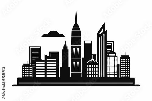 

Hong Kong Skyline Silhouette Vector, Hong Kong City Silhouettes Clipart
