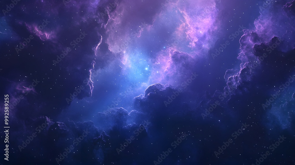 Obraz premium Ethereal Blue Nebula Cloudscape