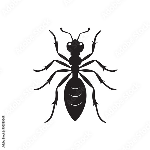 The ant silhouette with multiple layers of shading