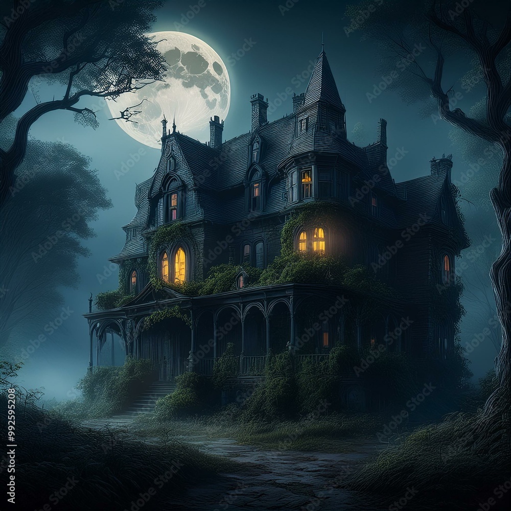 Halloween night scene Halloween night scene