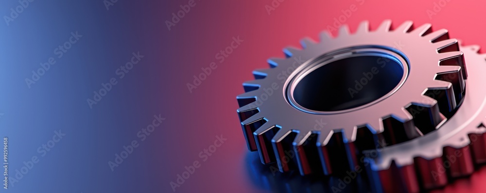 metallic gear on a colorful gradient background. Ideal for industrial, engineering, and technology concepts. metallic gear on a colorful gradient background. Ideal for industrial, engineering, and technology concepts.