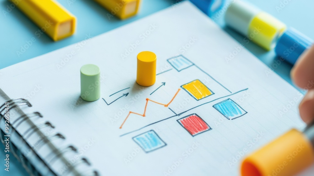 Hand Pointing at Business Model Diagram on Paper Hand Pointing at Business Model Diagram on Paper