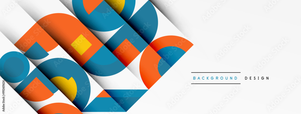 Geometric design abstract background - circles squares Geometric design abstract background - circles squares