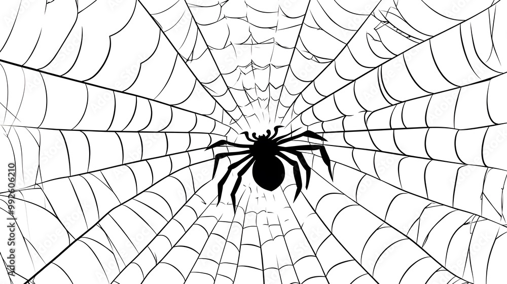 Obraz premium Bold Halloween Font Featuring Spider Web Designs and Spooky Elements with Sharp Lines, Isolated on a Crisp White Background, Perfect for Halloween Decorations, Invitations, and Seasonal Projects