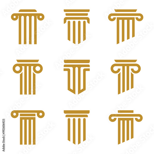 Minimalist Pillar Logo Vector Illustration