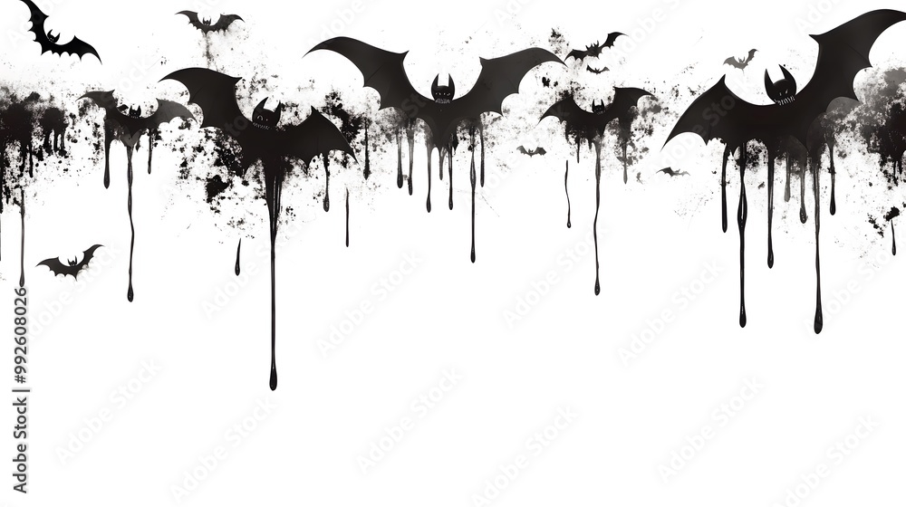 Spooky Halloween Text Font Featuring Bats, Cobwebs, and Dripping Effects, Designed with High Contrast Against a Clean White Background, Perfect for Halloween Decorations, Invitations Spooky Halloween Text Font Featuring Bats, Cobwebs, and Dripping Effects, Designed with High Contrast Against a Clean White Background, Perfect for Halloween Decorations, Invitations