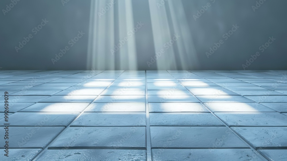 A dark room features bright, glowing floor tiles, creating a striking modern display that captivates attention. A dark room features bright, glowing floor tiles, creating a striking modern display that captivates attention.