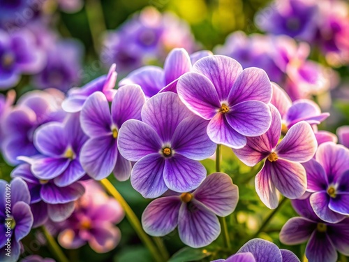 Delicate Light Purple Violet Blooms in a Garden Setting Showcasing Nature's Beauty and Elegance