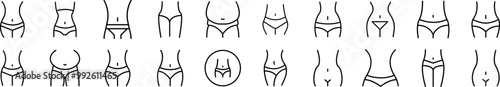 Waist Collection of Thin Icons. Editable Stroke. Suitable for Web Sites, Books, Cards, Apps