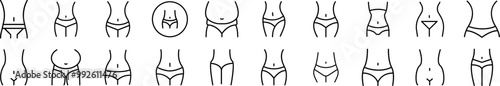 Waist Outline Simple Linear Image Collection. Editable Stroke. Suitable for Web Sites, Books, Cards, Apps