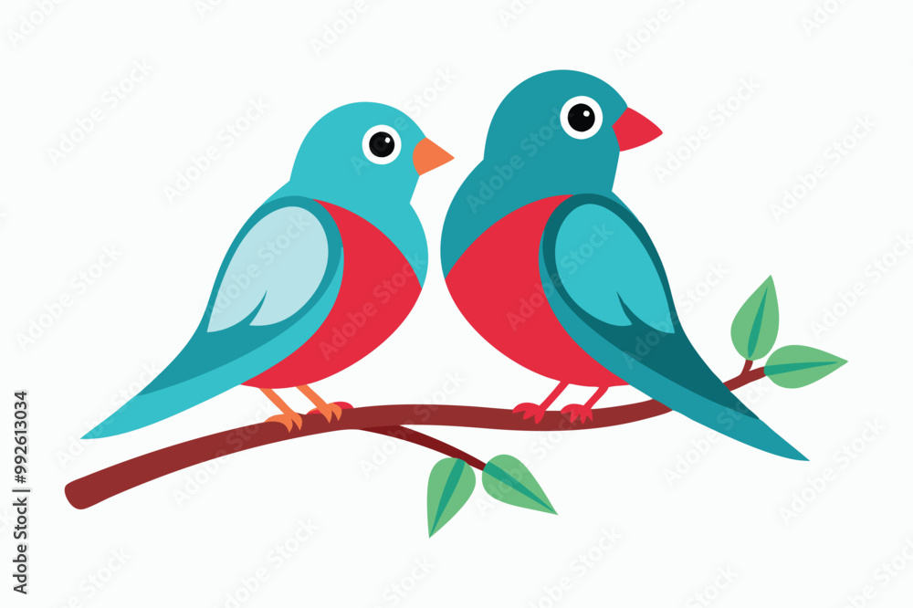 Love two Birds sitting on branch vector design.
Love two Birds sitting on branch vector design.