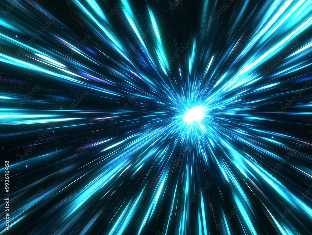 Blue light burst in an abstract background Blue light burst in an abstract background