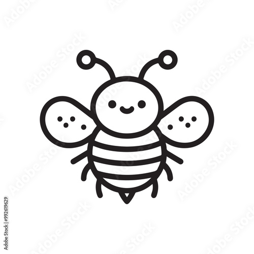 Outlined Bumble Logo Design Concept
