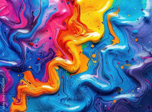 Abstract Swirling Colors with Vibrant Hues