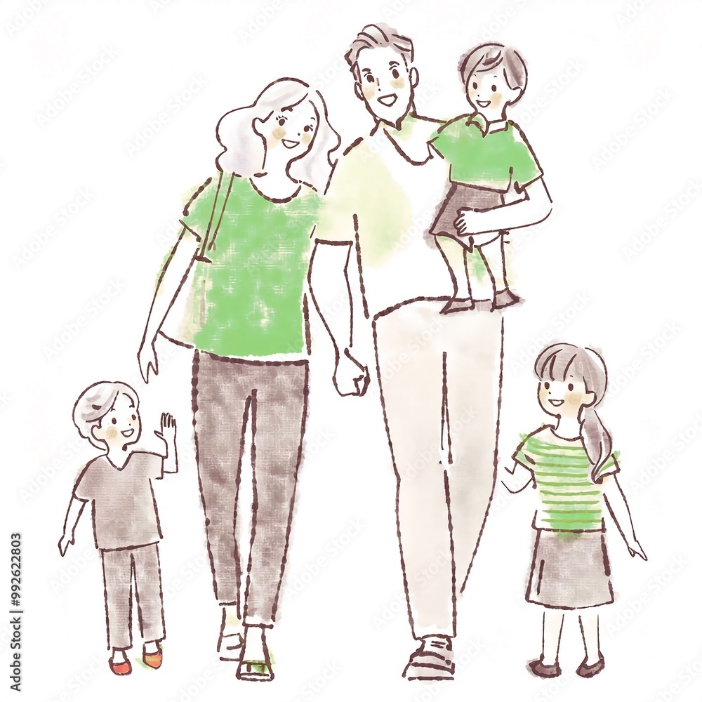 親子、家族のイラスト素材 親子、家族のイラスト素材