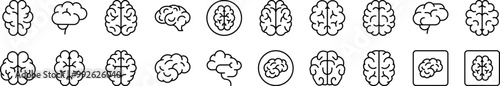Brain Collection of Thin Icons. Editable Stroke. Suitable for Web Sites, Books, Cards, Apps