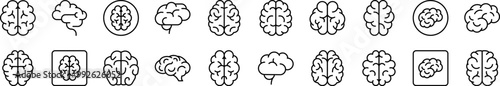 Brain Bundle of Thin Icons. Editable Stroke. Suitable for Web Sites, Books, Cards, Apps