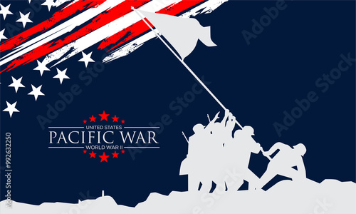 Pacific War  , Pacific theater of World War II , vektor background  banner , photo