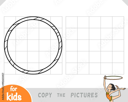Copy the picture, education game for kids, Rhythmic gymnastic hoop