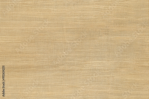 Natural Texture: Beige Linen Canvas Fabric Close-Up photo