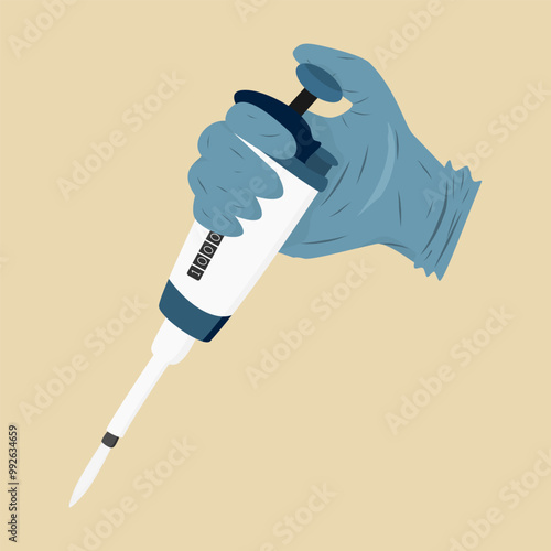 Modern Micropipette Design, Versatile Vector Graphic for Various Projects
