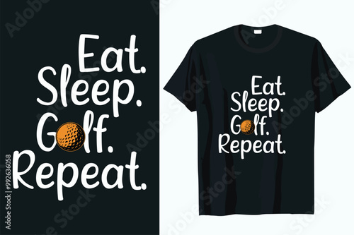 eat sleep golf repeat t-shirt DESIGN VECTOR.eps