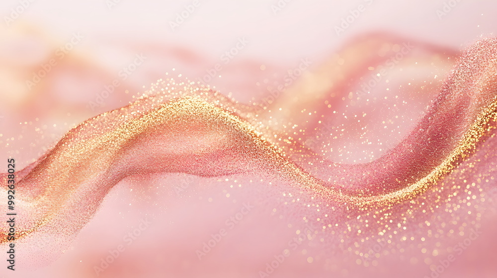 Obraz premium Pastel Pink and Gold Abstract Design