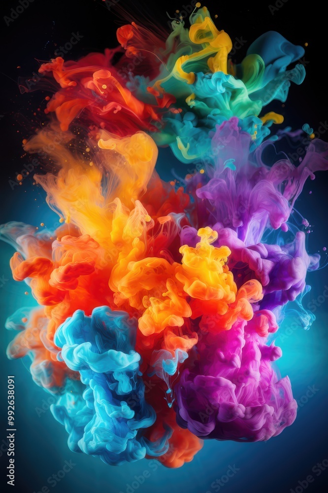 A colorful explosion of smoke and fire A colorful explosion of smoke and fire