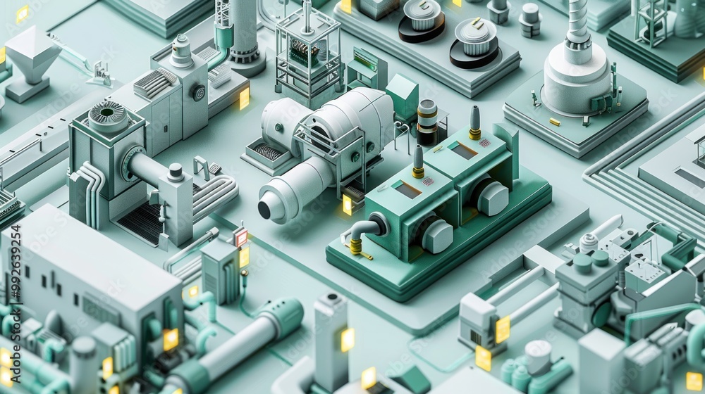 Detailed technical illustration of a product assembly Detailed technical illustration of a product assembly