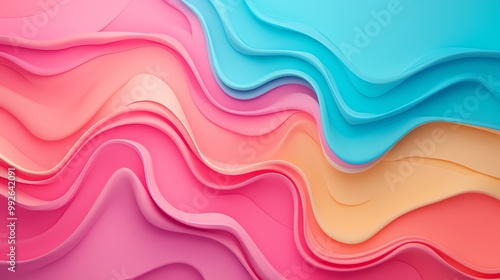 Liquid dream, flowing colors and abstract shapes, 3D illustration