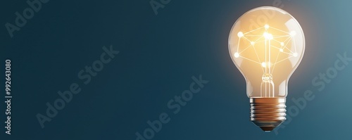 A glowing light bulb illuminating a dark space, symbolizing ideas, innovation, and creativity.