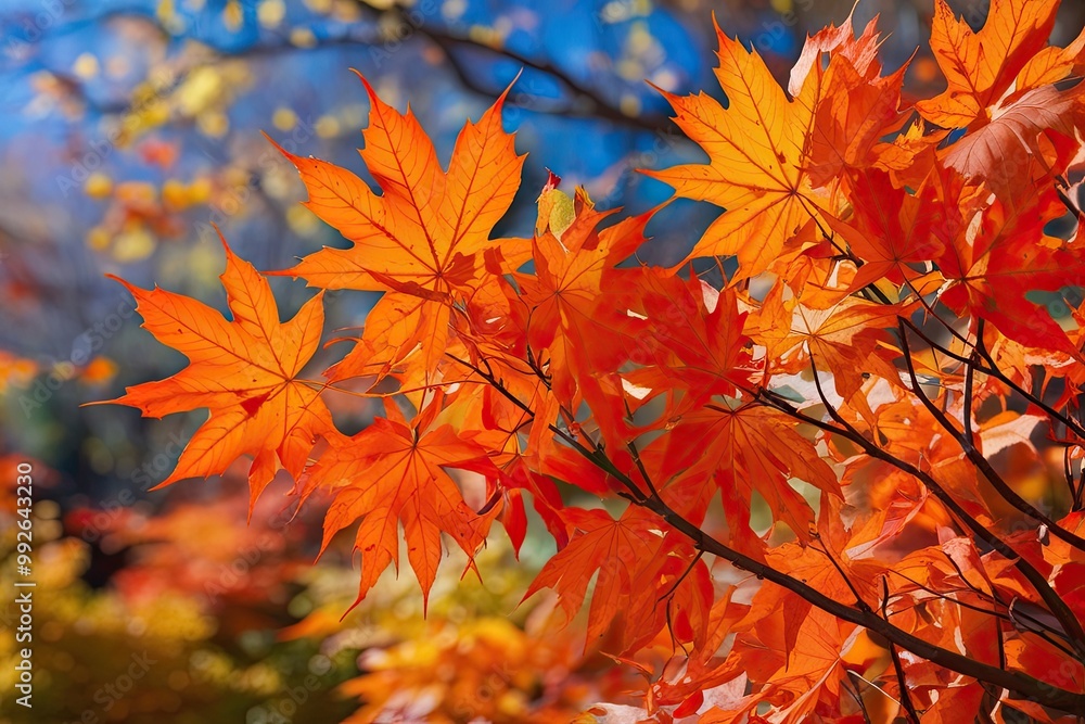 Vibrant Autumn Leaves Photograph Featuring Luminous Orange Foliage in a Gorgeous Seasonal Landscape Vibrant Autumn Leaves Photograph Featuring Luminous Orange Foliage in a Gorgeous Seasonal Landscape