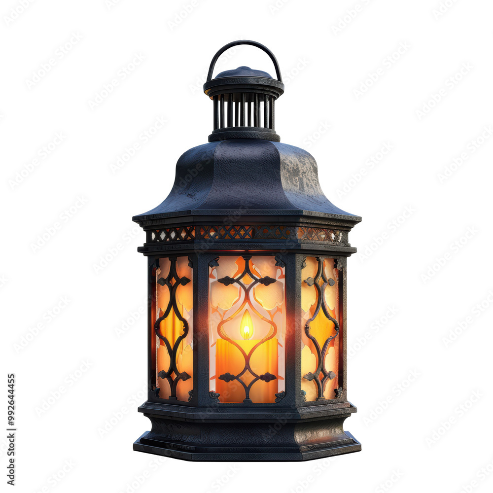 Lantern Lamp Illuminated Isolated on Transparent or White Background, PNG Lantern Lamp Illuminated Isolated on Transparent or White Background, PNG
