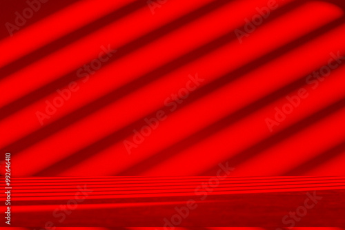 Wall interior background, studio and backdrops show products.with shadow from window color Red background for text insertion and presentation product 