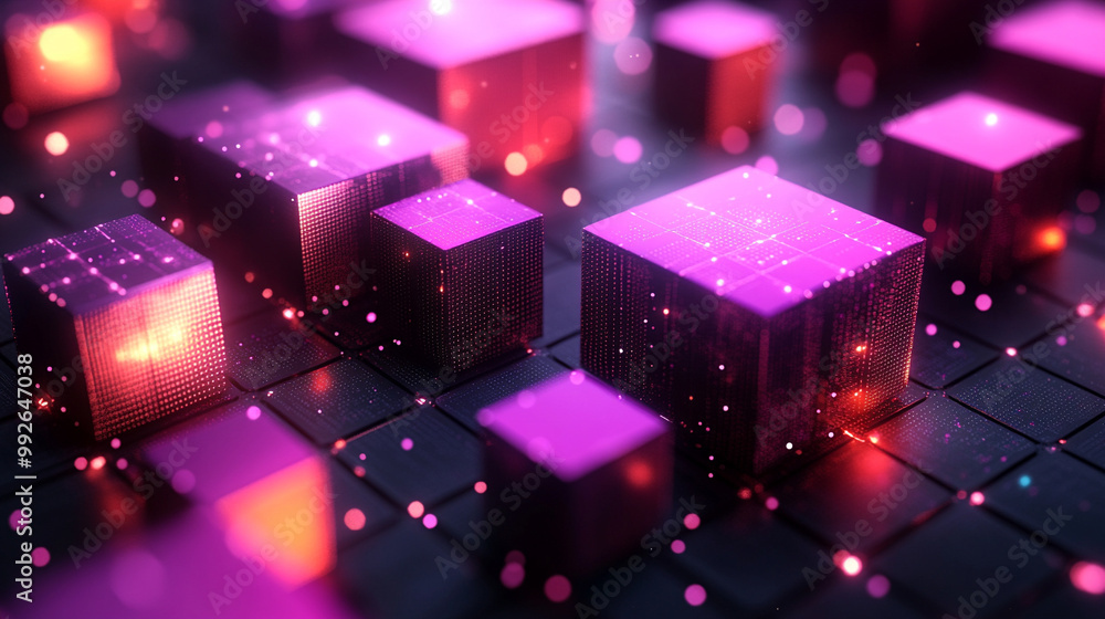 abstract representation of blockchain and online storage technology, showcasing interconnected blocks and digital patterns, symbolizing security, transparency, and the future of data management abstract representation of blockchain and online storage technology, showcasing interconnected blocks and digital patterns, symbolizing security, transparency, and the future of data management