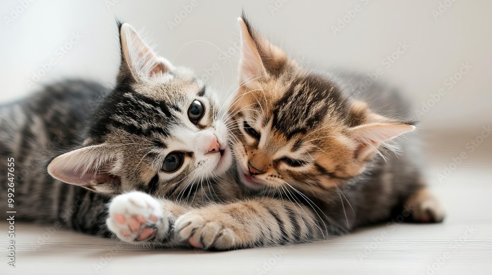 Two cats playfully wrestling, paws tangled in motion, playful wrestling, cute, energetic Two cats playfully wrestling, paws tangled in motion, playful wrestling, cute, energetic