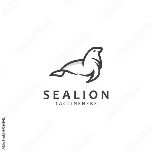 Sea lion mammal logo design animal sea illustration template