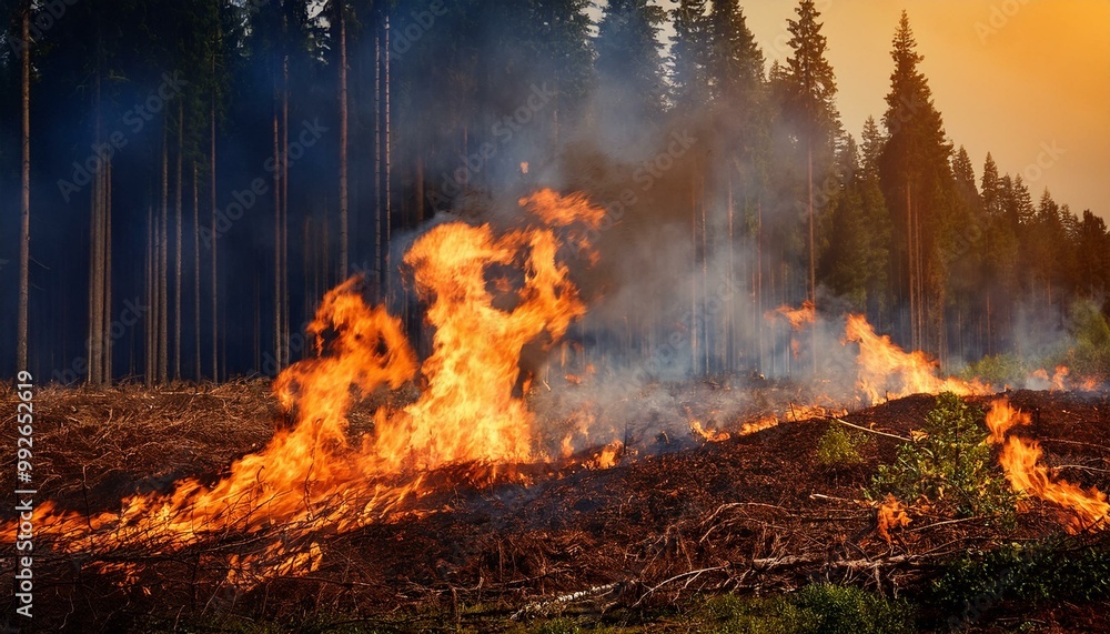 fire and smoke with forest in nature for deforestation, climate change and ecology fire and smoke with forest in nature for deforestation, climate change and ecology