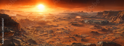 Wallpaper Mural sunset in the mountains, high resolution panorama Torontodigital.ca