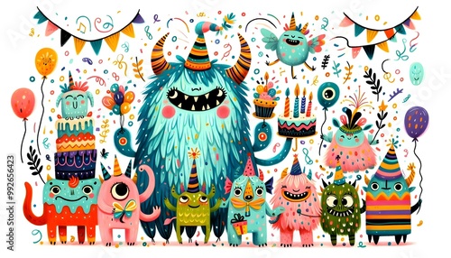 Monstruos de Fiesta: Celebración de Criaturas Fantásticas