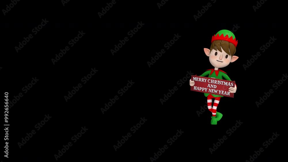 Elf merry Christmas and happy new year – 3d render with alpha channel. Elf merry Christmas and happy new year – 3d render with alpha channel.