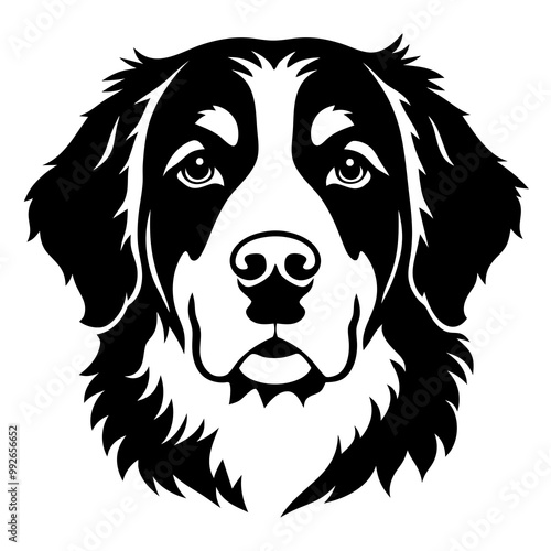 cute dog black silhouette logo design  