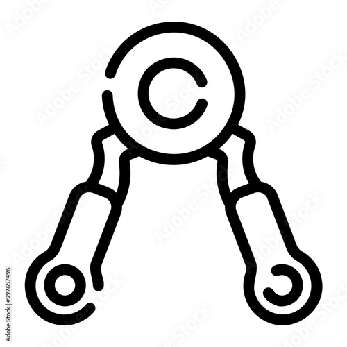 hand grip Line Icon