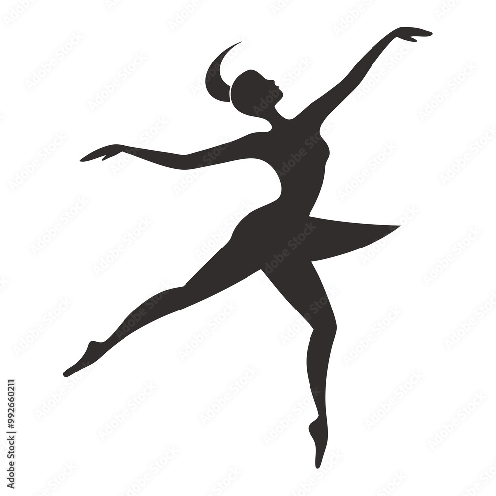 Modern Dance Silhouette Vector Art Illustration Modern Dance Silhouette Vector Art Illustration