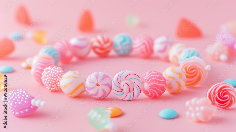 Fun 3D candy bracelets in bright colors, playful and cute Fun 3D candy bracelets in bright colors, playful and cute