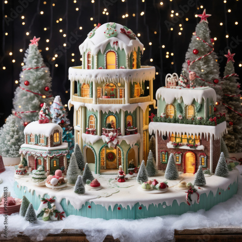 Enchanting Gingerbread Village: A Festive Winter Wonderland photo