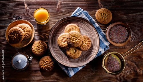 Various cookies on the top view table